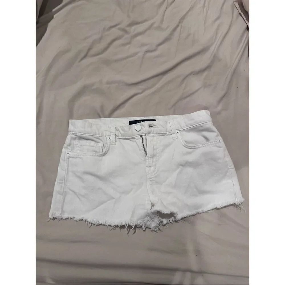 J BRAND white jean low waist shorts size 25 women’s